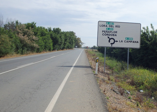 We are getting ready to enter the town of Lora del Rio for Lunch.